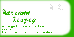 mariann keszeg business card